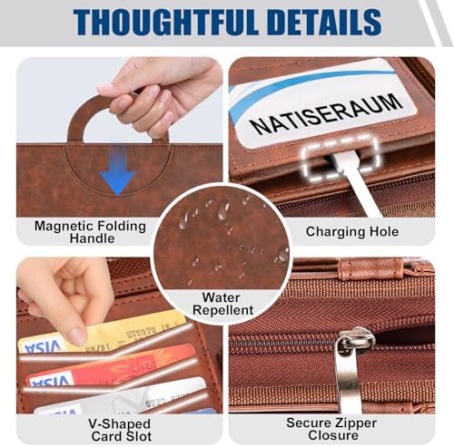 Padfolio Portfolio Binder with Handle, 3-Ring Folder Organizer, Vegan Leather Portfolio with Notepad Includes 5 Dividers with 10 Pockets for Documents Filesfor Documents Files and 1 Pen - Image 5