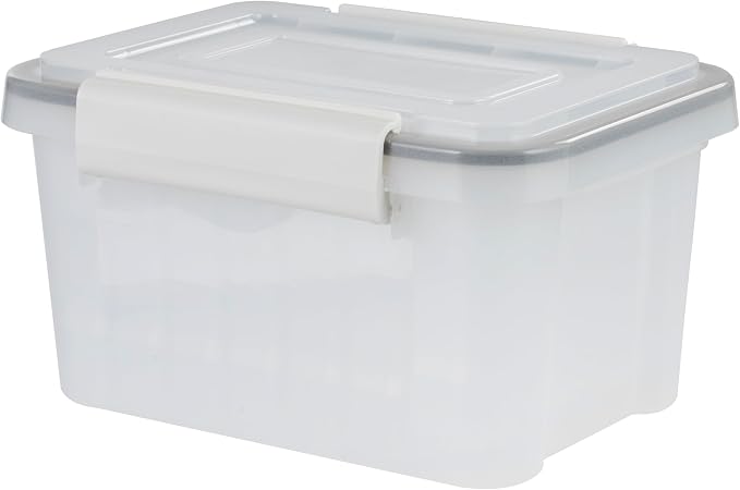 IRIS USA Photo Storage Box |Made in USA| 7 Cases - Clear | Fits 4" x 6" Pictures / Built-In Handle / Organizing Containers for Tasks, Stickers, Ephemera & Flashcards / WeatherPro - Image 6