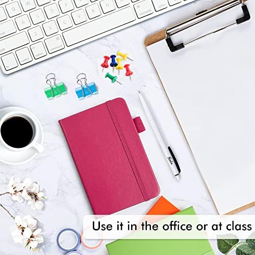 feela Pocket Small Notebooks Bulk, Mini Cute Notepads Hardcover College Ruled Lined Journals with Pen Holder for School Business Memos, with 15 Black Pens, 3.5”x 5.5”, 15 Pack, A6, Solid Colors - Image 4