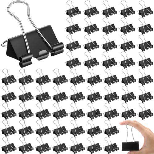 Jetec 100 Pcs Extra Large Binder Clips 2 Inch Binder Clips Bulk, Black by Jetec