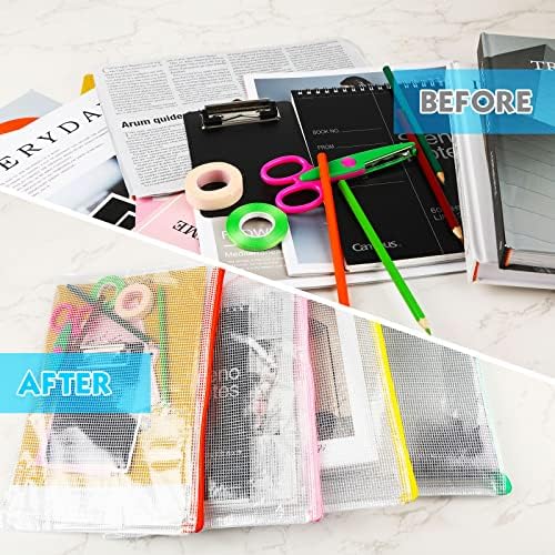 Zhehao 100 Pcs A4 Mesh Zipper Pouch Bag Bulk with Zipper - Image 6