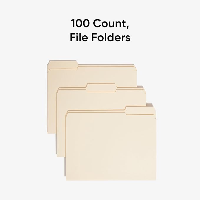 Smead File Folders Letter Size,Reinforced 1/3-Cut Tab,Assorted Positions,Letter Size,Manila Folders 8.5 x 11,100 per Box (10334),(Pack of 5) - Image 3
