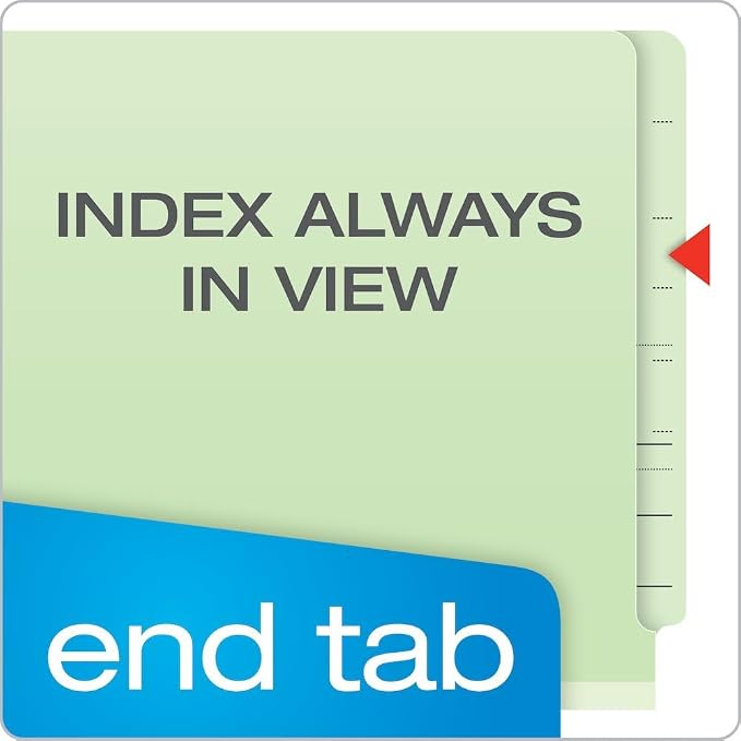 Pendaflex Pressboard End-Tab Classification Folders, Letter Size, 2 Dividers, 2.5" Expansion, Light Green, Straight Cut Tabs, 10/BX (23224) (Pack of 5) - Image 2