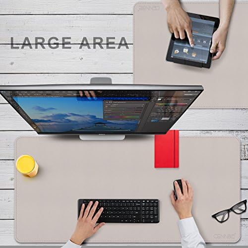 CENNBIE 39.3" x 19.6" Leather Desk mat,Perfect Desk Mate for Office(Cream) - Image 5
