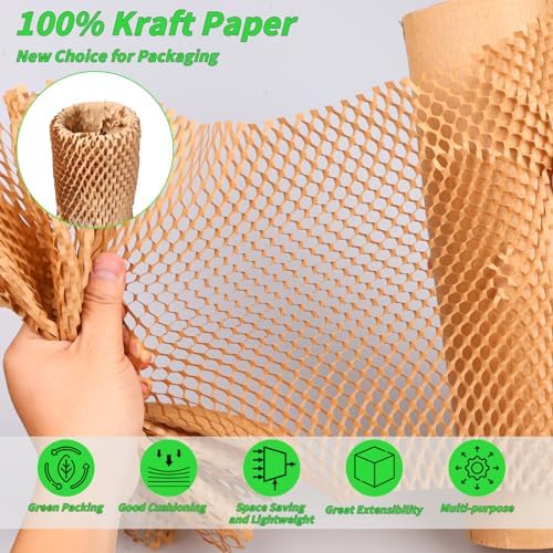 Oleitodh 16" x 400' Honeycomb Packing Paper, Eco-Friendly Bubble Wrap - Image 3