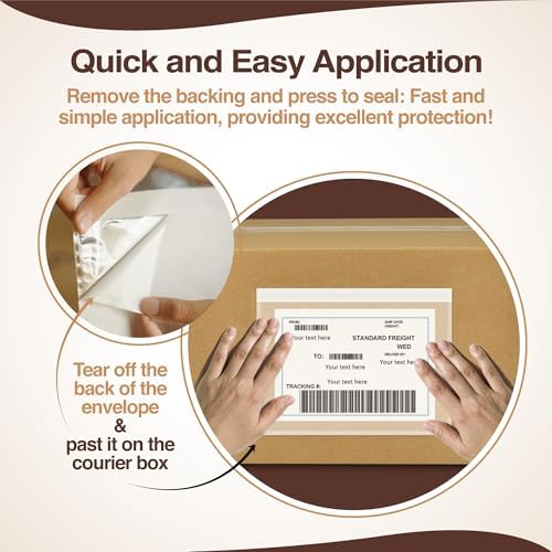 7x10 Shipping Label Sleeves 300 Pack- Strong Adhesive for Secure Packing - Image 4