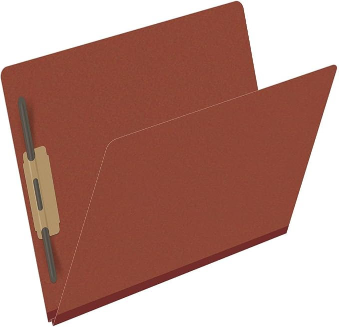 25 Pt. Pressboard Classification Folders, Full Cut End Tab, Letter Size, No Dividers, Brick Red (Box of 25) - Image 2