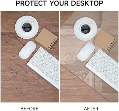 VASUHOME 32" x 20" Clear Tempered Glass Desk Mat - Multi-Functional Desk Pad for Keyboard and Monitor Protection, Dry Erase Surface, Ideal Table Top Protector for Home & Office - Image 3