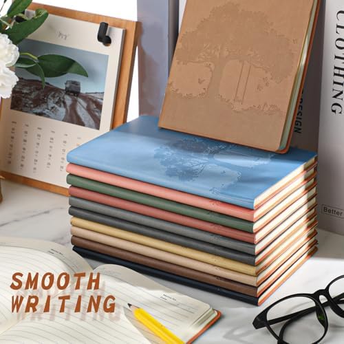 TaoBary A5 PU Leather Journals Bulk Colorful Tree Journal Notebook Soft Leather Cover Lined Ruled Writing Notebook for Back to School Office Group Team Volunteer(Vivid Color,12 Pcs) - Image 5
