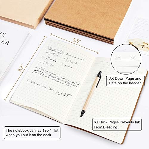 feela 30 Pack Kraft Notebooks, A5 60 Lined Pages Notebooks and Journals for Women Girls Students Making Plans Writing Memos Office School Supplies, 8.3 X 5.5 in - Image 2