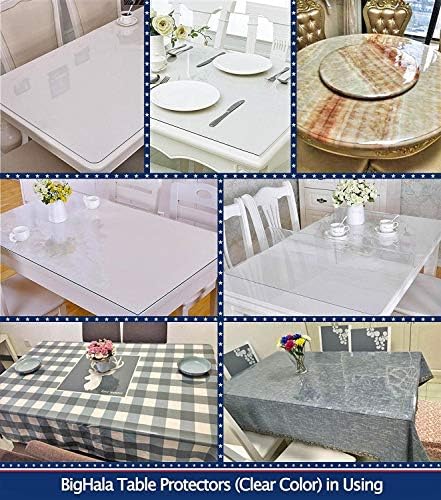 Clear Table Protector Wood Furniture Clear Plastic Tablecloths Wipeable Protective Desk Cover PVC Vinyl Dining Tabletop Protection Pad Mat Easy Clean Heat Water Resistant Table Mats 42 x 86 Inch - Image 3