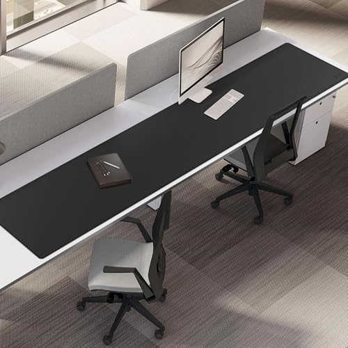 Cacoy 78.7 x 15.7 Inch Extra Long PU Leather Desk Pad Blotter Protector, XXL Large Gaming Computer Mouse Pad, Waterproof Leather Desk Matt for Desktop, Office Writing Pad (Black) - Image 3