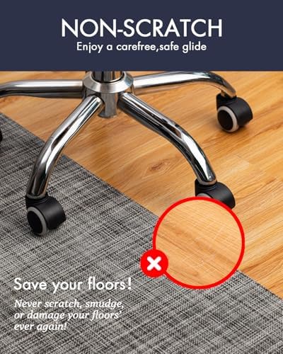 BARoyal Office Chair Mat for Hardwood Floor Under Desk Computer Rolling Chair Mat for Wood/Tile Floor Non-Slip Heavy Duty Desk Rug PVC Plastic Hard Floor Protector 30" x 48"(Gravel) - Image 2