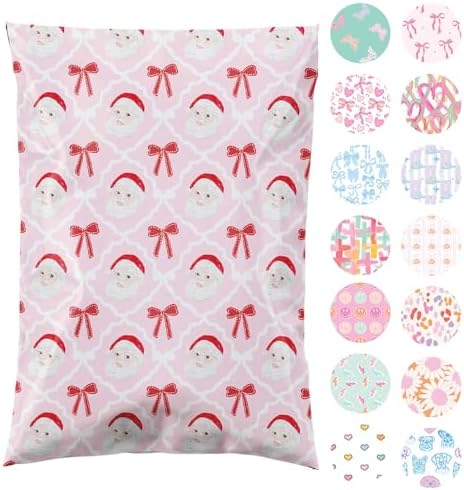 Pretty Package Store Poly Mailers 14.5x19, New Pink Santa, 100 Pack by PrettyPackageStore