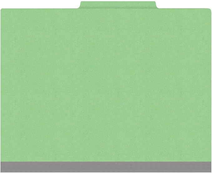 Heavy Duty End Tab Color Folders, 2/5 Cut ROC Top Tab, Letter Size, 2 Divider, Green (Box of 10) - Image 3