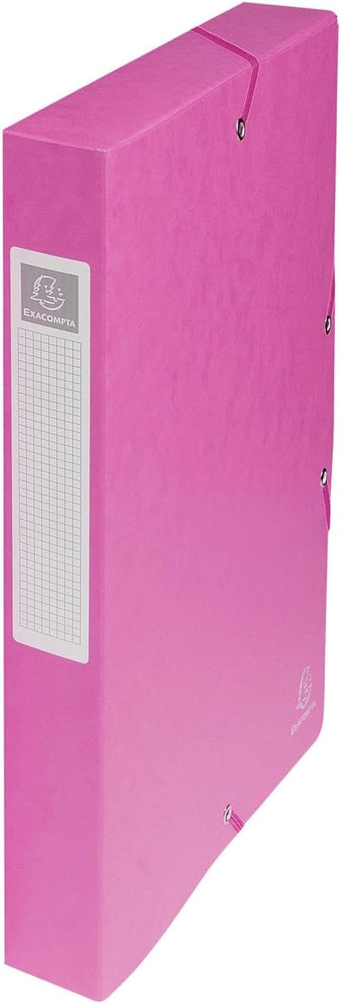 Exacompta - Ref 50400E - Elasticated Filing Boxes - 240 x 320mm in Size, Suitable for A4 Documents, 40mm Spine with Label - Assorted Colours (Pack of 8) - Image 6