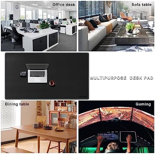CENNBIE Leather Desk Pad, 51.2" x 31.4" Extra Large Leather Desk Mat Blotter Protector, Non-Slip Mouse Pad, Waterproof PU Leather Desk Mat on top of desks Large for Office and Home (Black) - Image 6