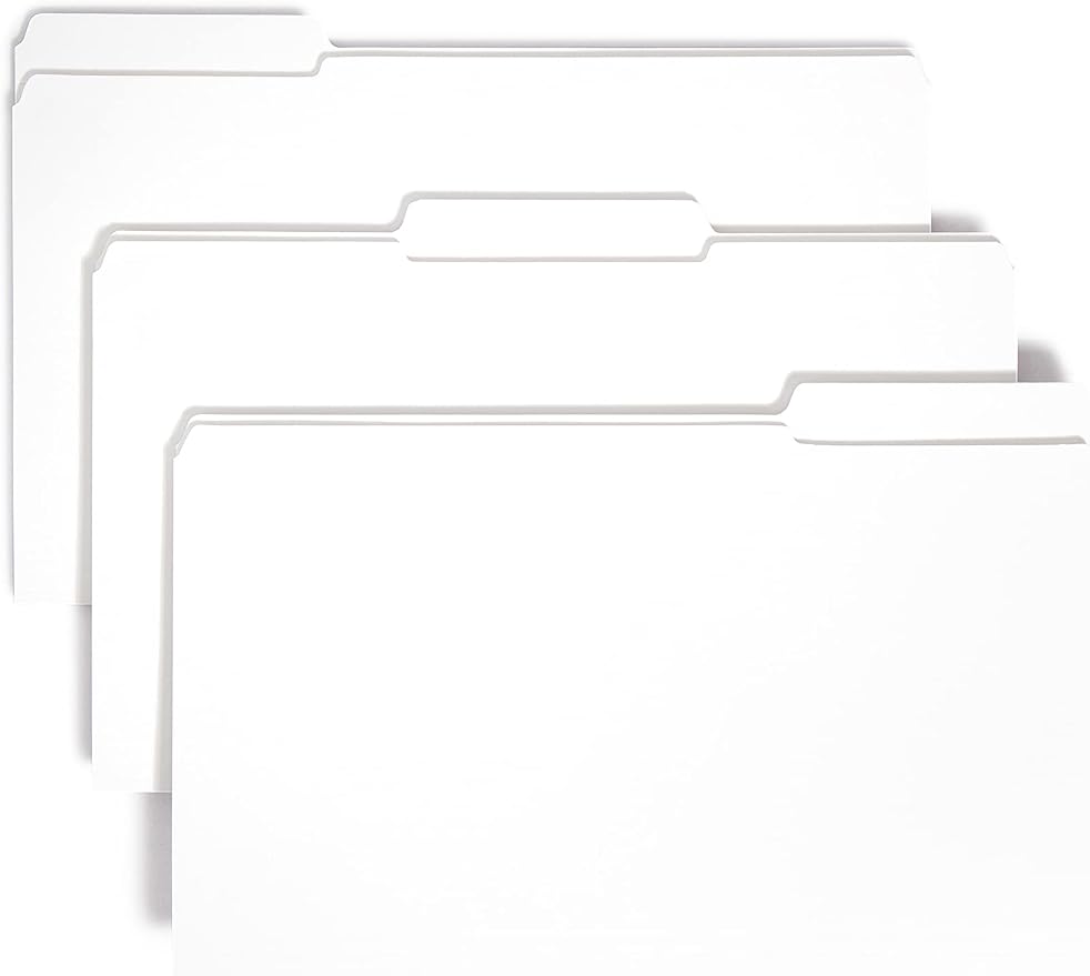 Smead File Folder, Reinforced 1/3-Cut Tab, Legal Size, White, 100 per Box (17834) by SMEAD