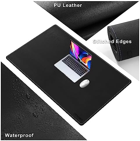 CENNBIE Leather Desk Mat Large, 43.6" x 23.6" Extended Mouse Pad (Black) - Image 4