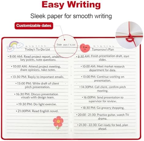 SUQJOY Lined Journal Notebooks, 160 Pages, 5.5x 8.2-Inch Journals for Women Men, Hardcover Notebook with 100 gsm Thick Paper, A5 Size College Ruled Notebook (Red) - Image 5