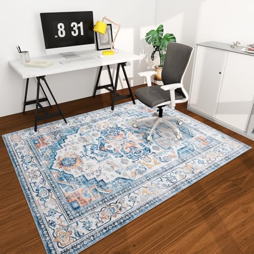chakme Office Chair Mat for Hardwood Floor, 72"x48" Easy Glide Computer Desk Mat Protector for Rolling Chair Under Desk Rug Nonslip Backing, Machine Wash, (Boho) by CHAKME