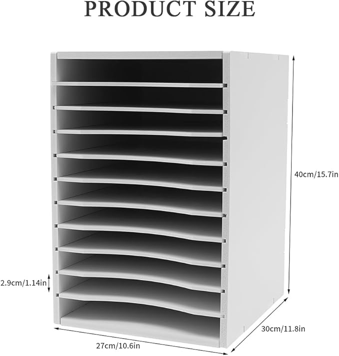 Mail Organizer 11 Slots, Literature Organizer for Classroom, Office, Home | PVC Materials & Adjustable Dividers | to Organize Files, Documents, Letters, Card Stock | 10.6''W*11.8''D*15.7''H - Image 5