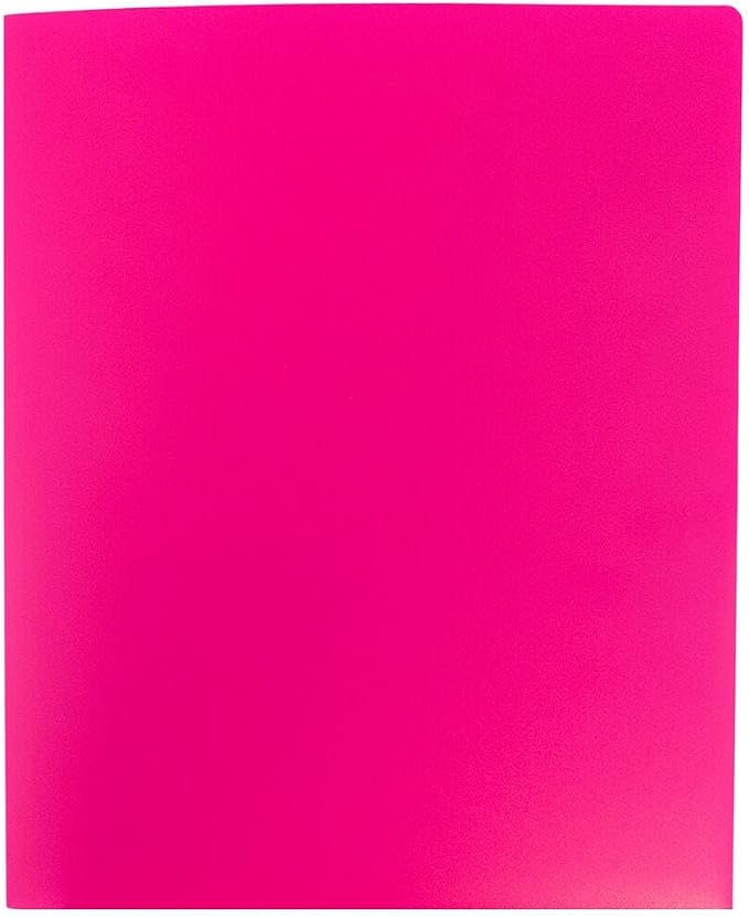 JAM PAPER Heavy Duty Plastic 2 Pocket Extra Tough School Folders - Fuchsia Hot Pink - Bulk 144/Box - Image 4