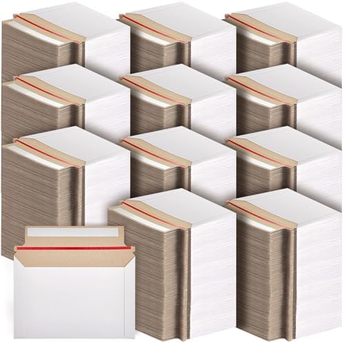 Affrolling 1200 Pcs 6.5 x 4.5 Inch Rigid Photo Mailers Cardboard, White by Affrolling