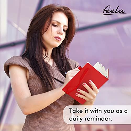 feela 12 Pack Notebooks Journals Bulk with 12 Black Pens, A5 Hardcover Notebook Classic Ruled Journal Set with Pen Holder for School Business Work Travel Writing, 120 GSM, 5.1”x8.3”, Red - Image 6