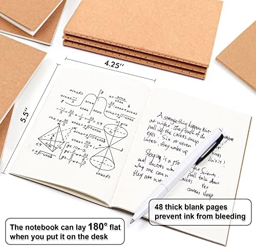feela 170 Pack Blank Kraft Notebooks, Unlined Sketchbook Mini Cute Note Pad for Drawing Writing, Journal Bulk For Kids Students Office School Supplies, A6, 48 Pages, 4.25” X 5.5”, Brown - Image 2