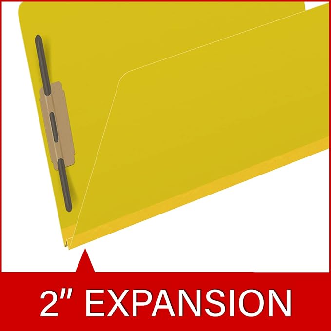 25 Pt. Pressboard Classification Folders, 2/5 Cut ROC Top Tab, Legal Size, No Dividers, Yellow (Box of 25) - Image 7