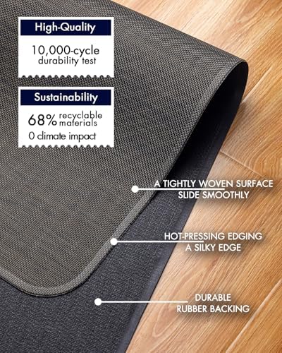 Baroyal Office Chair Mat for Hardwood Floor Under Desk Computer Rolling Chair Mat for Wood/Tile Floor Non-Slip Heavy Duty Desk Rug PVC Plastic Hard Floor Protector 36" x 48" (Espresso) - Image 4