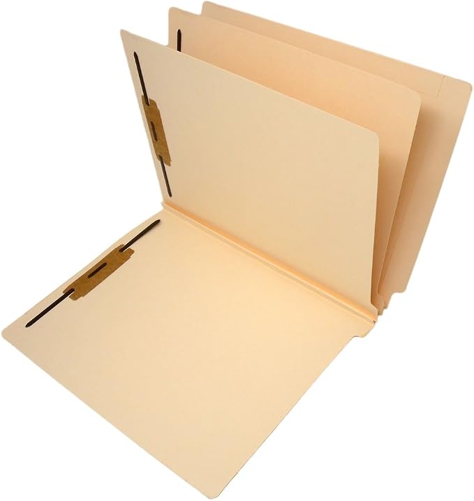 14 Pt. Manila Classification Folders, Full Cut End Tab, Letter Size, 2 Divider (Box of 15) by Ecom+Folders