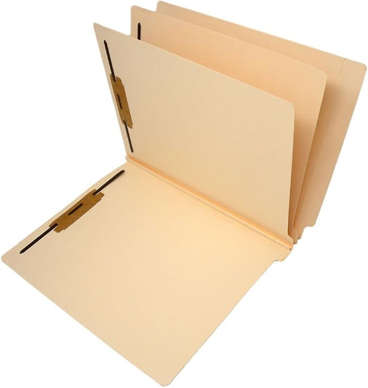 14 Pt. Manila Classification Folders, Full Cut End Tab, Letter Size, 2 Divider (Box of 15) by Ecom+Folders