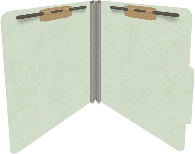 25 Pt. Pressboard Classification Folders, 2/5 Cut ROC Top Tab, Letter Size, No Dividers, Pale Green (Box of 25) - Image 4