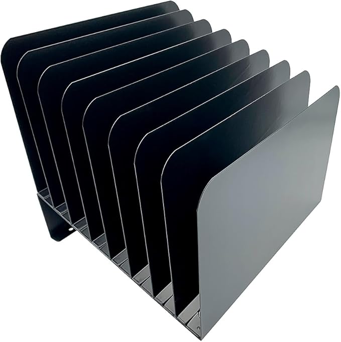 Huron Steel Wire Adjustable Vertical 8-Slot Desk File Binder Organizer Storage by Huron