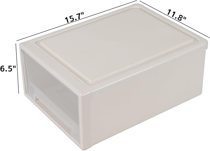18 Quart Plastic Compact Stacking Storage Drawers, Stackable Plastic Drawers Organizer, 3 Packs - Image 3