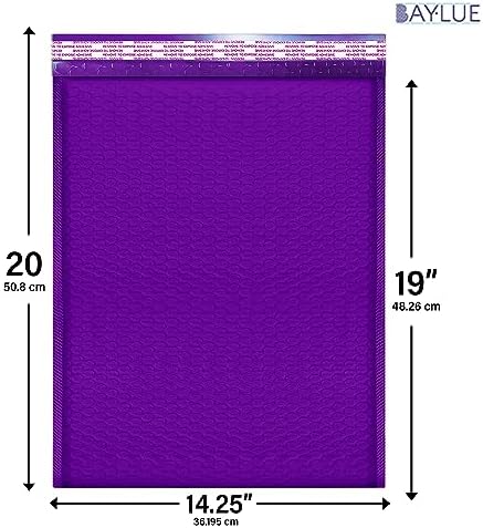 Purple Bubble Mailers 14.5x19, Self Seal Poly Padded Envelopes #7, 50 Pack - Image 2