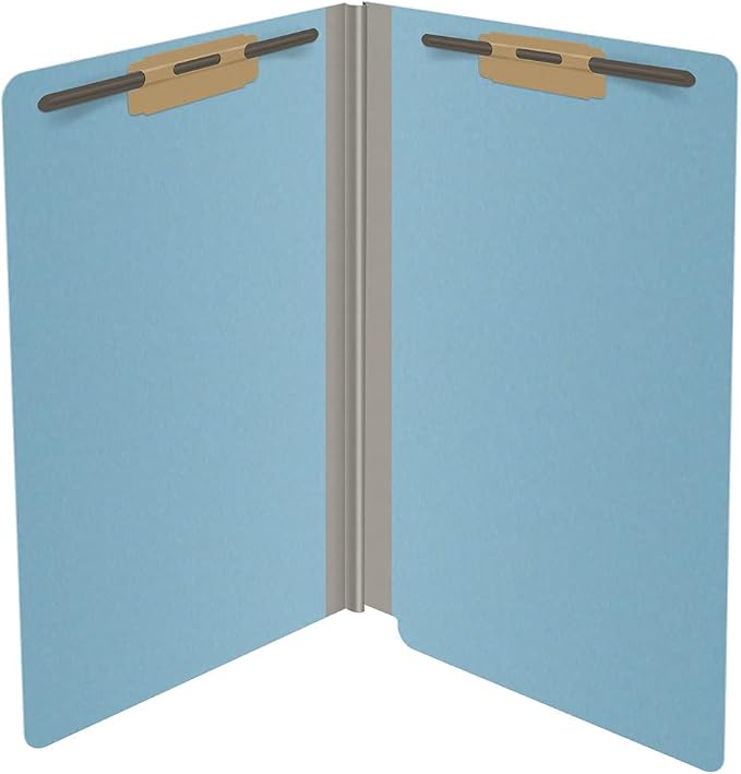 Ecom Folders End Tab Pressboard File Folders | Legal Size 25 Pt Stock with 2" Tyvek Expansion | Full Cut Tabs for Medical Charts, Legal Documents & Office Records | Light Blue, Box of 25 - Image 4
