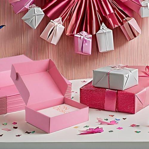 10x7x3 inch Pink Shipping Boxes for Small Business- Set of 25 - Image 4