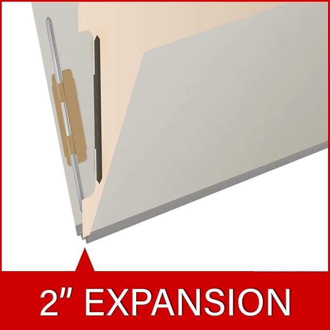 25 Pt. Pressboard Classification Folders, 2/5 Cut ROC Top Tab, Letter Size, 1 Divider, Light Gray (Box of 10) - Image 7