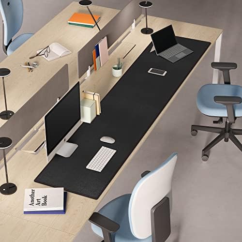 ZORESYN PU Leather Black Desk Pad 63.0"x15.8" - Image 3