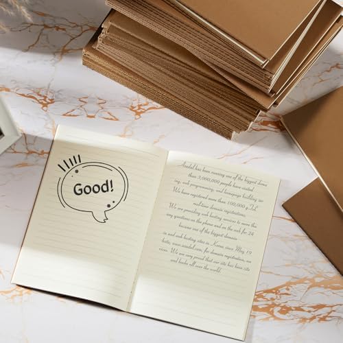 Mimorou 100 Pcs A5 Journals Notebooks Bulk,Dark Brown,Lined - Image 3