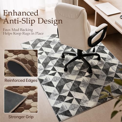 48"x60" Office Chair Mat for Hardwood Floor, Non-Slip Brushed Quartz - Image 5