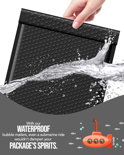 GSSUSA Black Bubble Mailers 10.5x16 40 Pack, Self Seal Padded Envelopes - Image 5