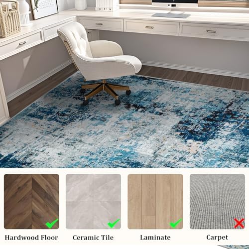 Office Chair Mat for Hardwood Floor, 48"x36" Easy Glide Computer Chair Mat Protector for Rolling Chair Under Desk Rug Nonslip Backing, Machine Wash - Image 4