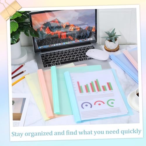 6 PCS Pastel Plastic Report Covers with 3 Prongs Clear Front Presentation Folders 3 Prong Folders for Resume Portfolio Document Report Letter Proposal School Classroom Office Supplies (Pastel) - Image 4