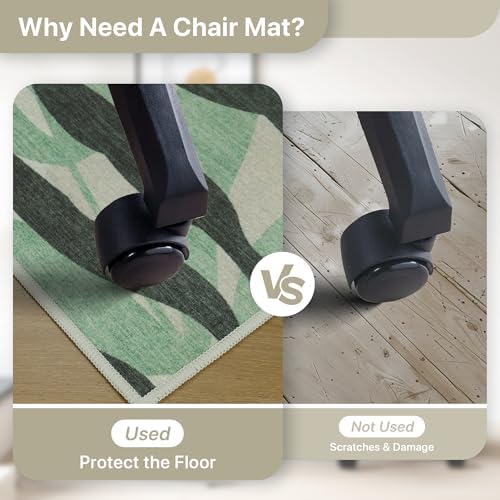 36"x48" Office Chair Mat for Hardwood Floor, Non-Slip Washable Beige Grey - Image 4