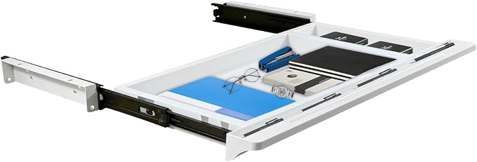 Under Desk Mounted Sliding Drawer to pull out, Attachable Desk Pencil Drawer Ball-Bearing Slides - Image 5