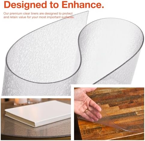 Clear Table Protector, USA Made, Safe, 19 x 24 Inch, 2mm Thick Pebble Textured Vinyl, Clear Desk Protector Mat for Vanity Desk, Plastic Table Pad for Makeup Table - Image 5